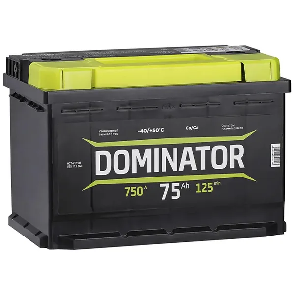 Аккумулятор DOMINATOR 75 Ач 750 А (EN), обратная полярность, LN3