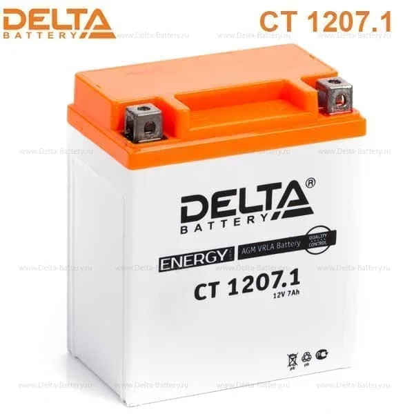 Аккумулятор DELTA 7 Ач 100 А (EN), обратная полярность, YTX7L