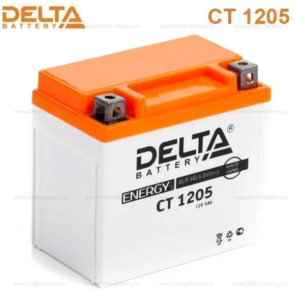 Аккумулятор DELTA CT 1205 YTX5L-BS 5 Ач 80 А (EN), обратная полярность