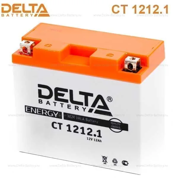 Аккумулятор DELTA 12 Ач 155 А (EN), прямая полярность, YT12A