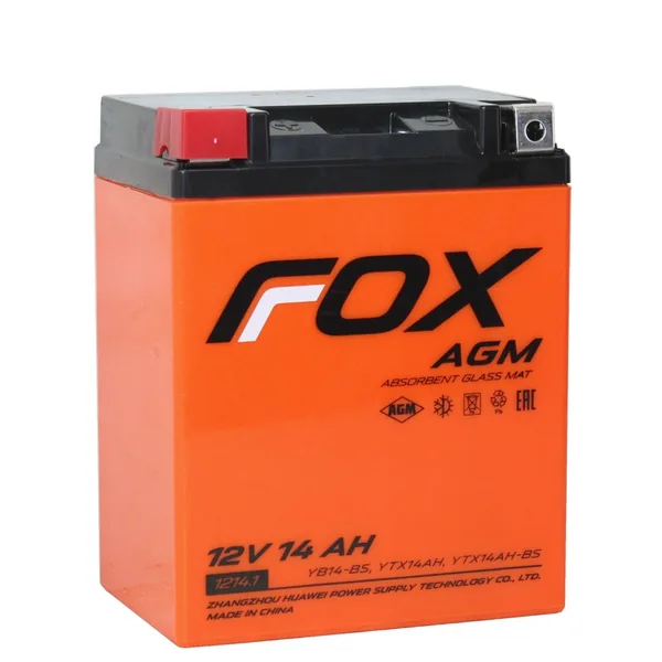 Аккумулятор FOX YB14-BS 14 Ач, прямая полярность, 132x89x165