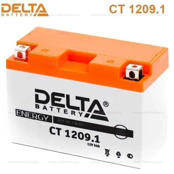 Аккумулятор DELTA 9 Ач 115 А (EN), прямая полярность, YTX9