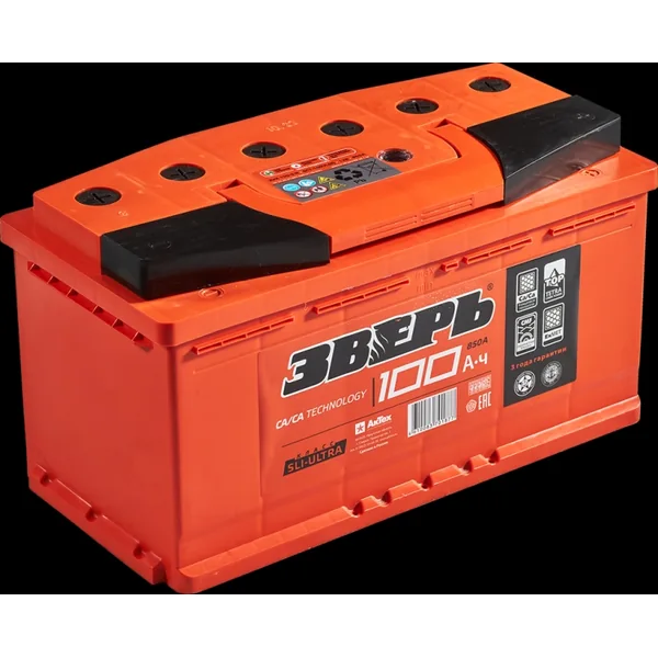 Аккумулятор ЗВЕРЬ Standart 100 Ач 850 А (EN), прямая полярность, LN5