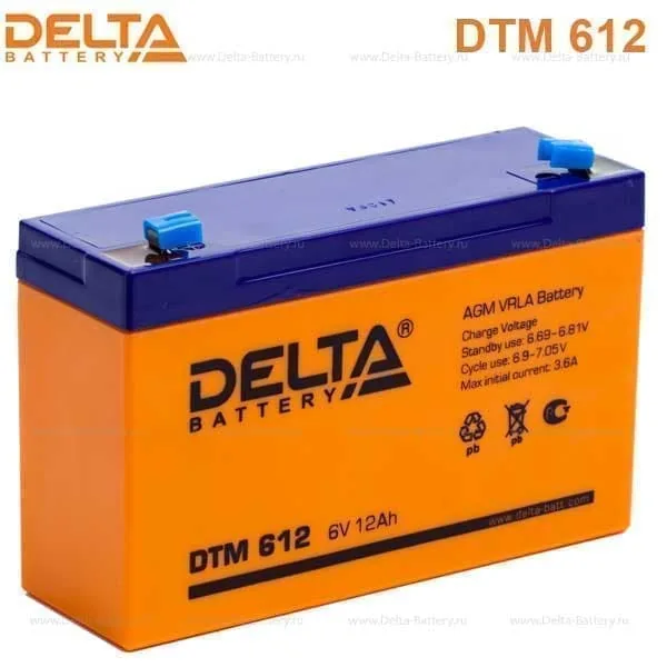 Аккумулятор DELTA 12 Ач, 151x50x100