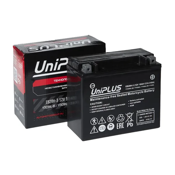 Аккумулятор UniPLUS High Performance YTX20L-BS 18 Ач 310 А, обратная полярность